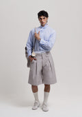 Striped Poplin Tie Shirt