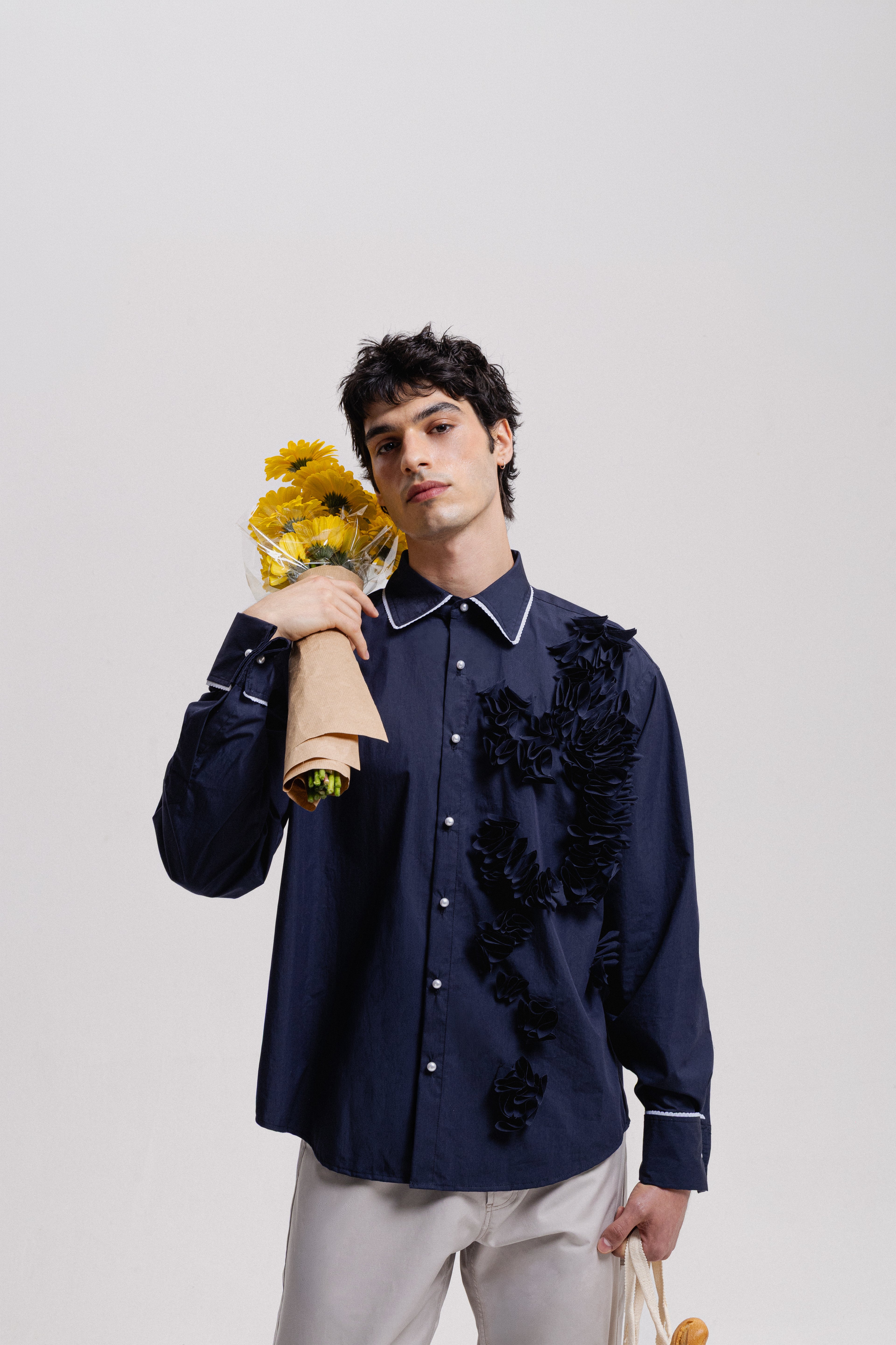 Nylon Cotton Flower Shirt