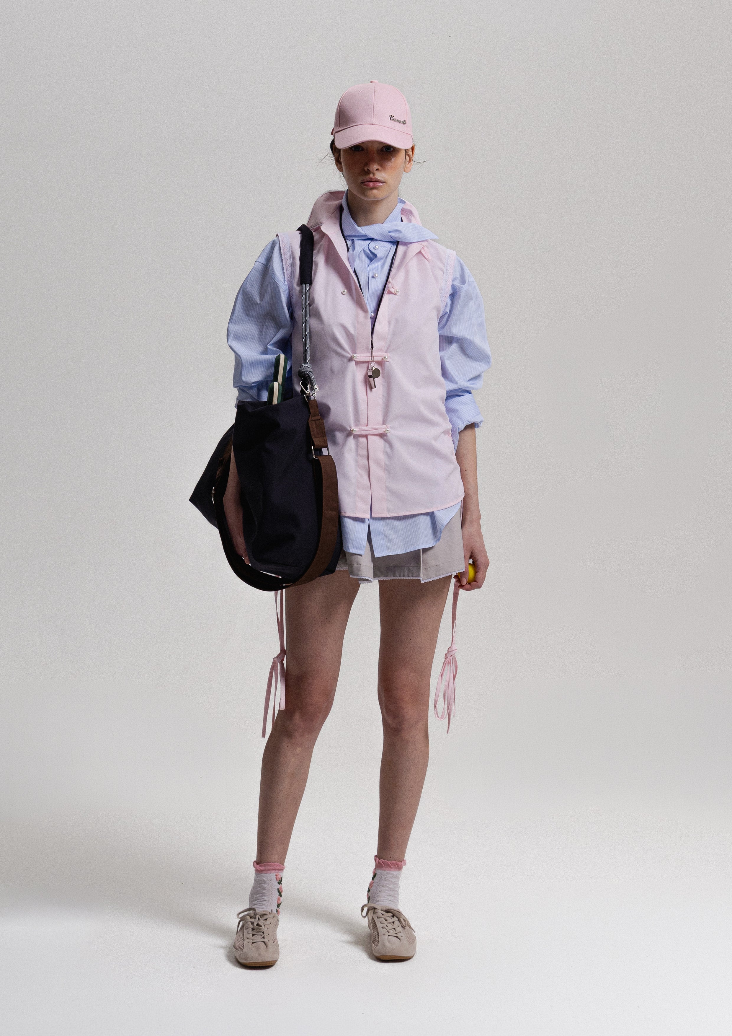 Pink Cotton Sleevless Shirt